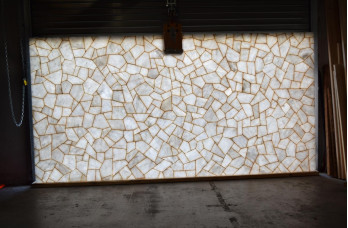 Crystal White Quartz Golden Inlay